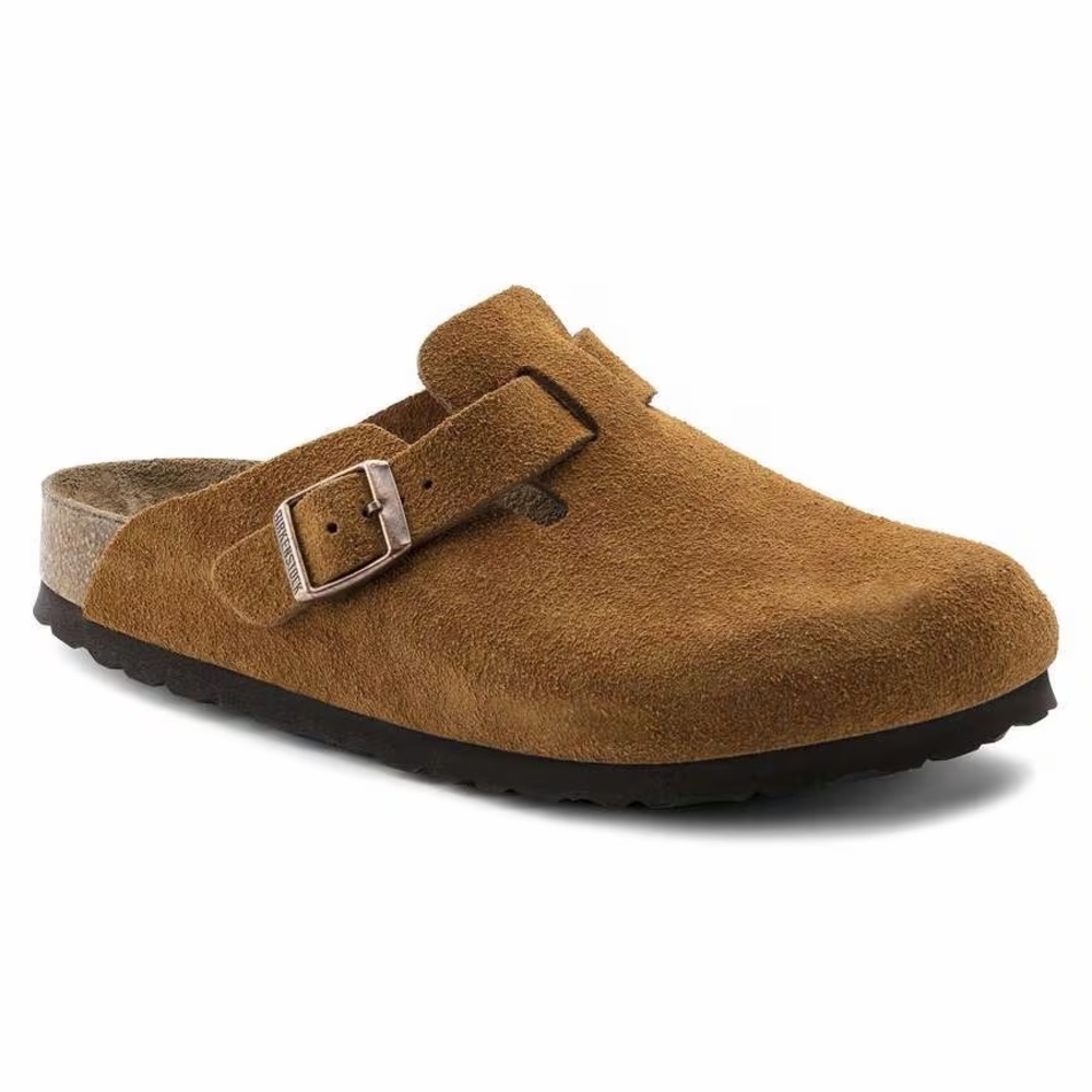 Birkenstock Boston Soft Footbed Narrow Suede Mink